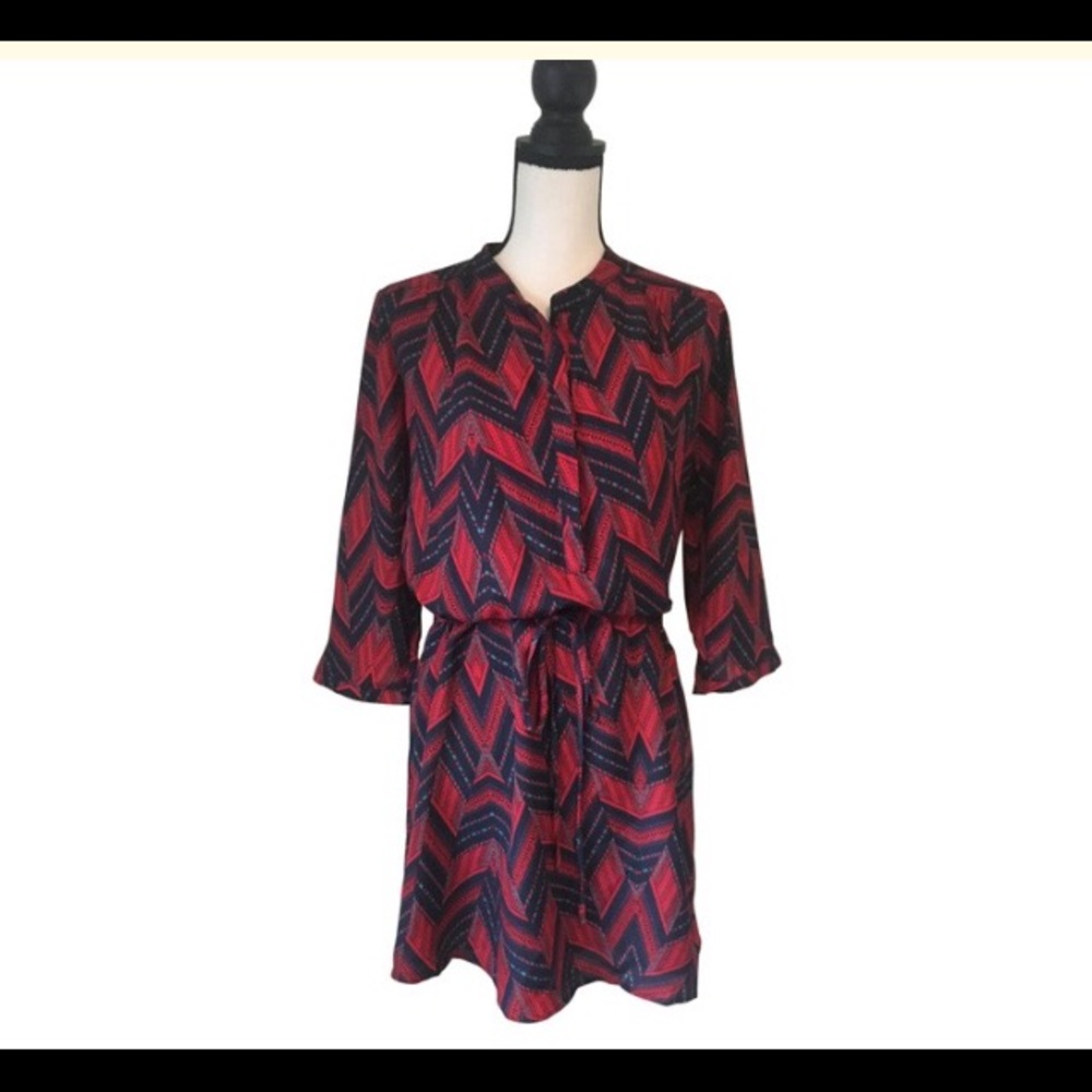 COPY - COPY - Maeve Red & Blue Aztec Print Dress / Size XS